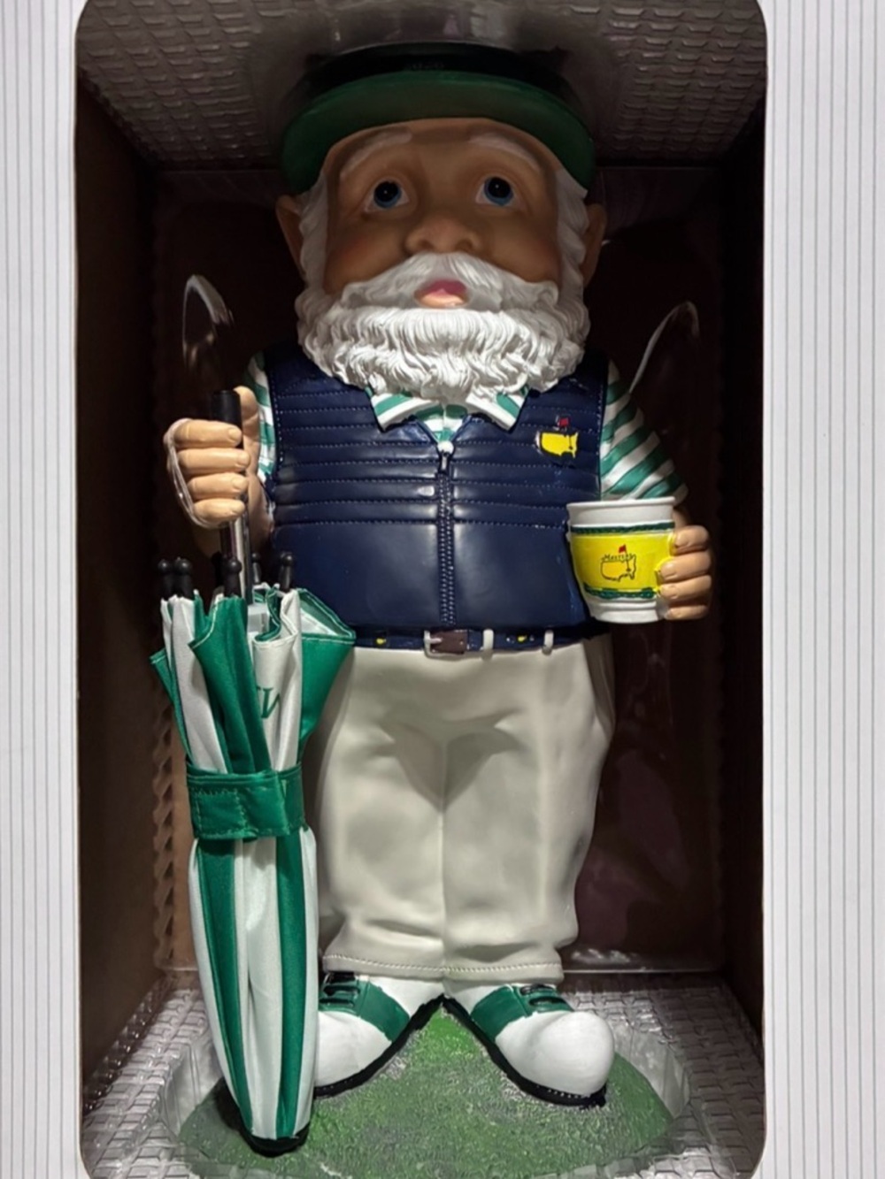 NEW 2026 Masters Golf Gnome Figurine in Navy, Green, White